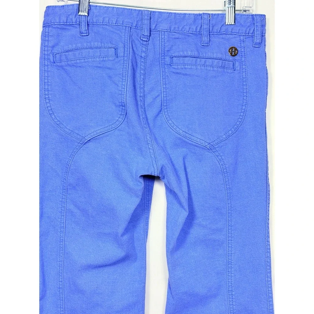 Tory Burch Blue Flare Pants Sz 30 Stretch Cotton Bootcut Preppy Chic‎ Trouser